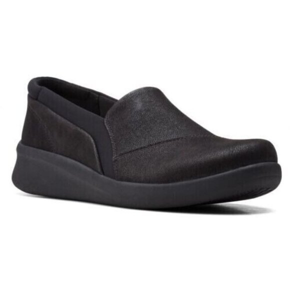 Clarks Women's Sillian 2.0 Eve Loafer - Black Synthetic, Size 7 M US NEW - Picture 1 of 6